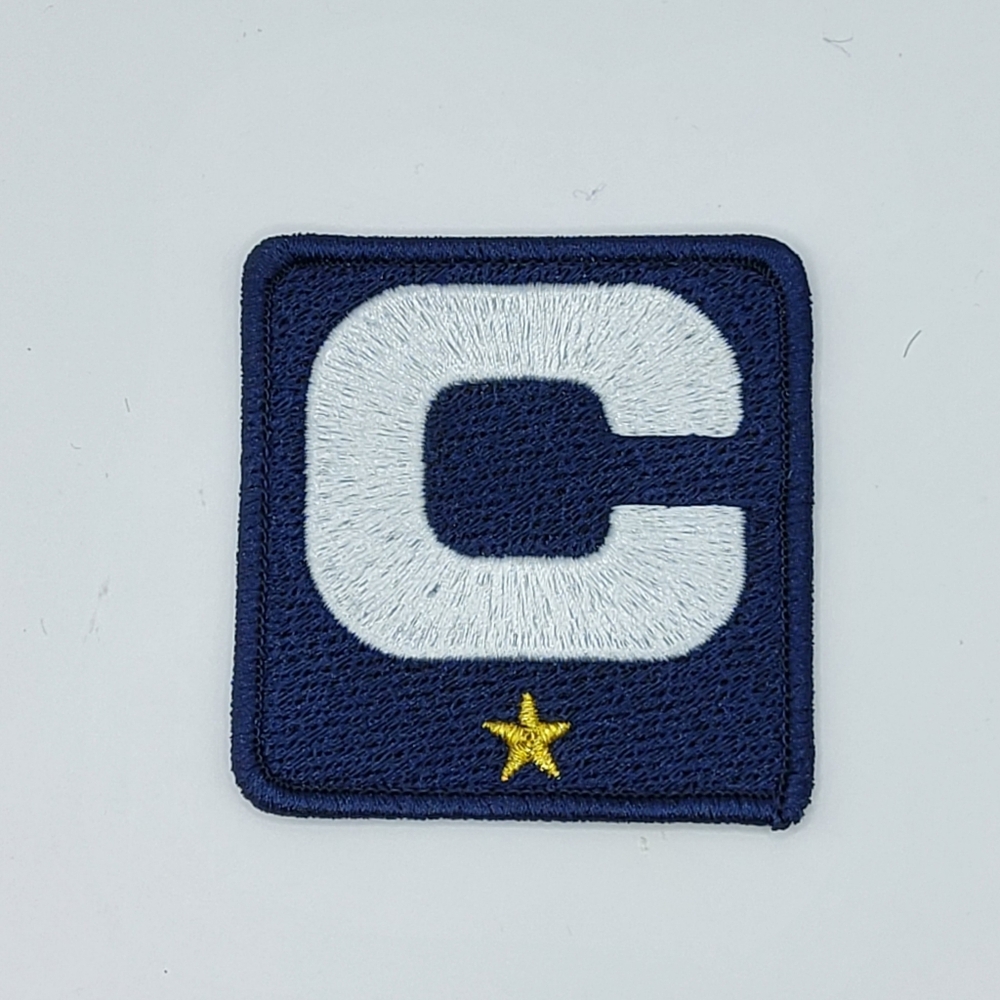Embroidered Captain 'C' Patch in Navy and White with Gold Star 2.5" Patch